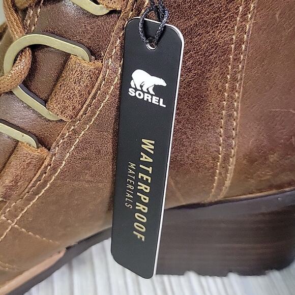 Sorel Cate Lace Up Leather Ankle Boots Womens Size 5 New In Box - Picture 5 of 14